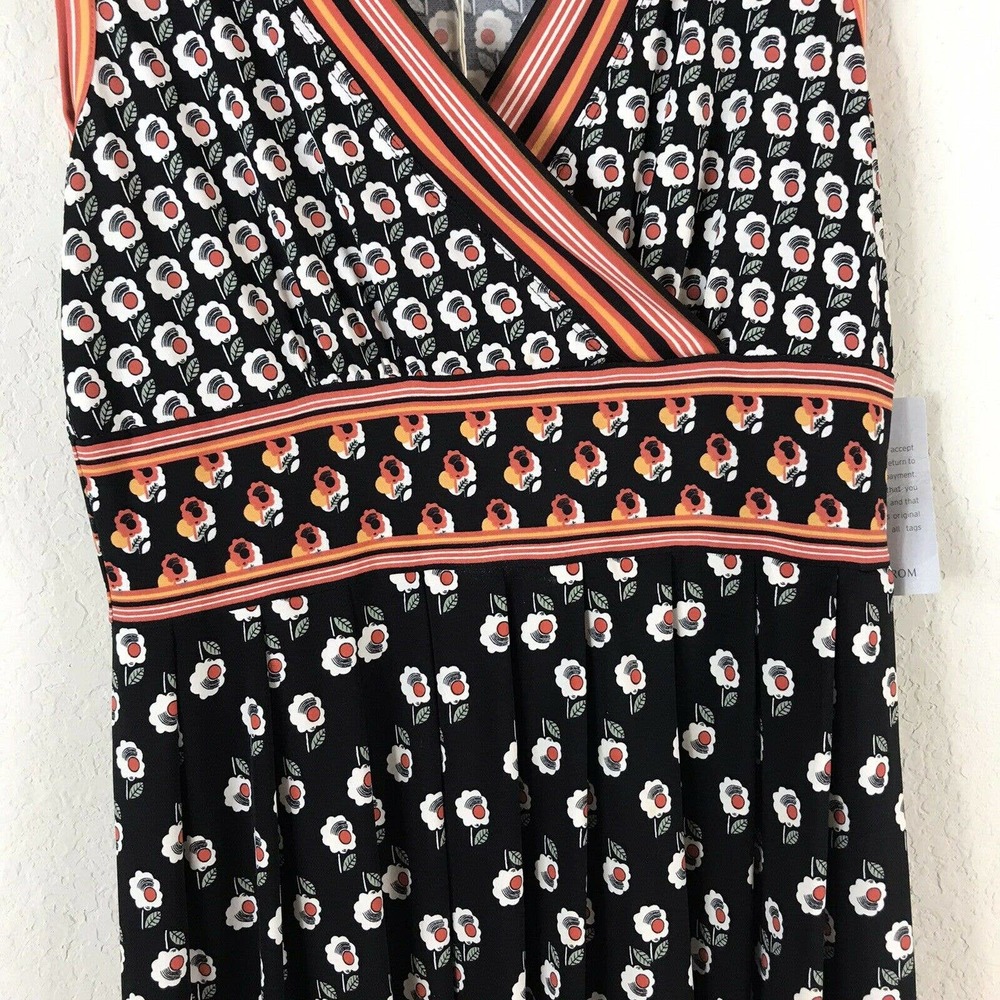 Max Studio Black And Orange Patterned Midi Dress - image 3